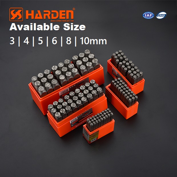 HARDEN 27pcs Steel Letters punch ( 3mm | 4mm | 5mm | 6mm | 8mm | 10mm ) Professional Alphabet Chrome Vanadium punch set; 610863 - 610869_img_0