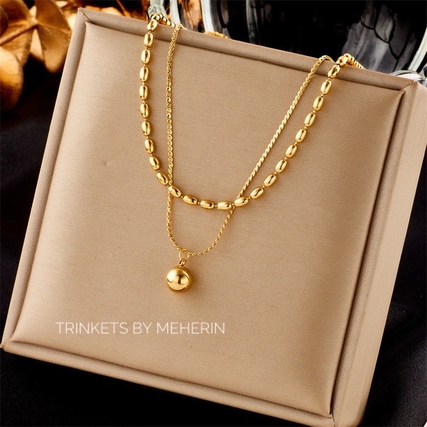 Double layer round bead neckpiece_img_2
