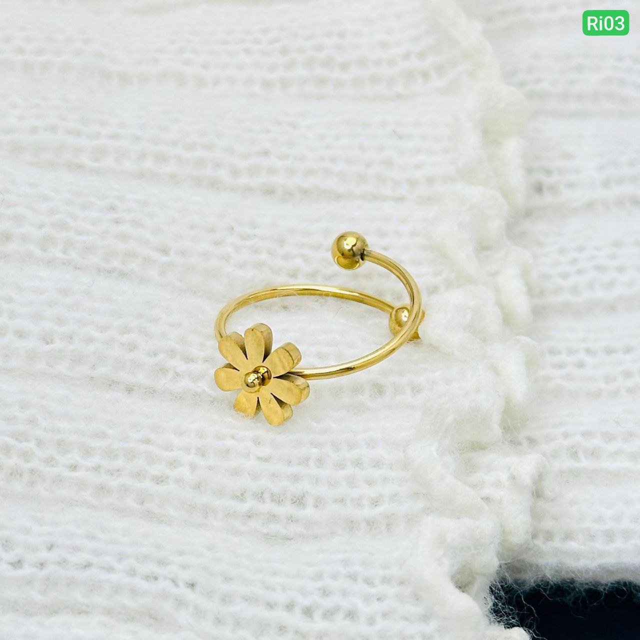 18K Gold Titanium Steel Ring Free Size🌸