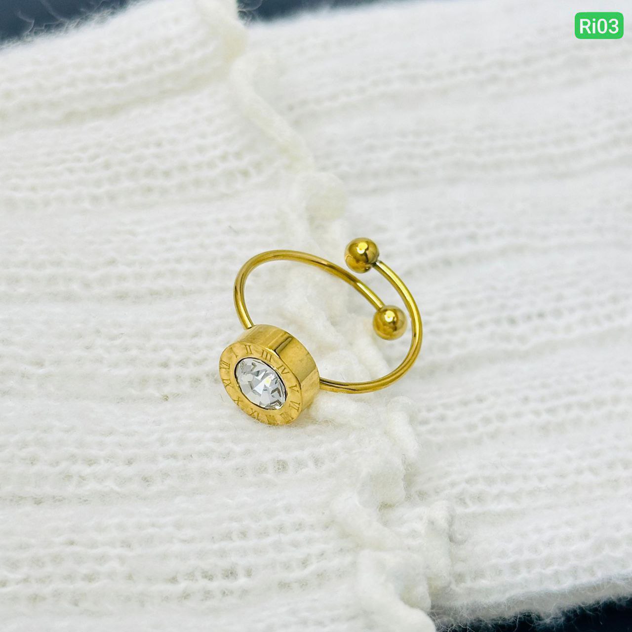 18K Gold Titanium Steel Ring Free Size🌸RI03