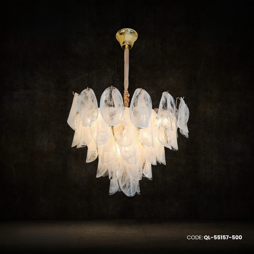 Qulik Modern Luxury Leaf Chandelier 5 Layer With Adjustable Hanging Length (QL-55157-500)
