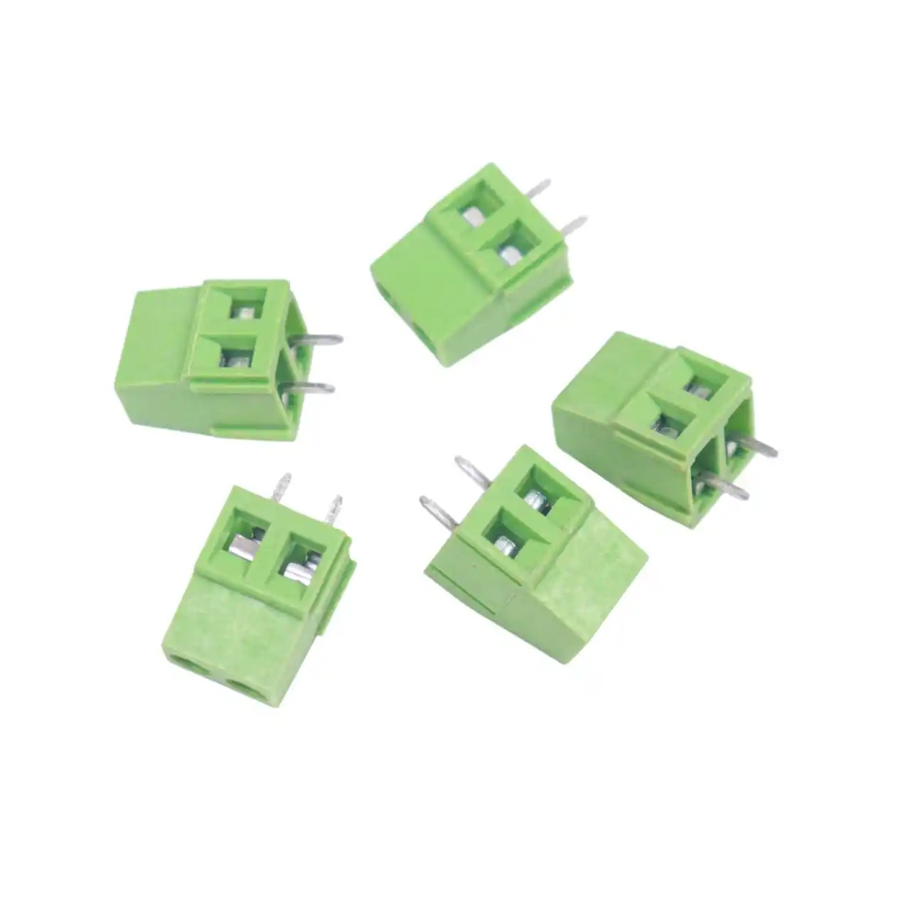 (5pics) TOUHIA 4mm Pitch 2-Pin PCB Screw Terminal Block Connector, Rated 250V 24A