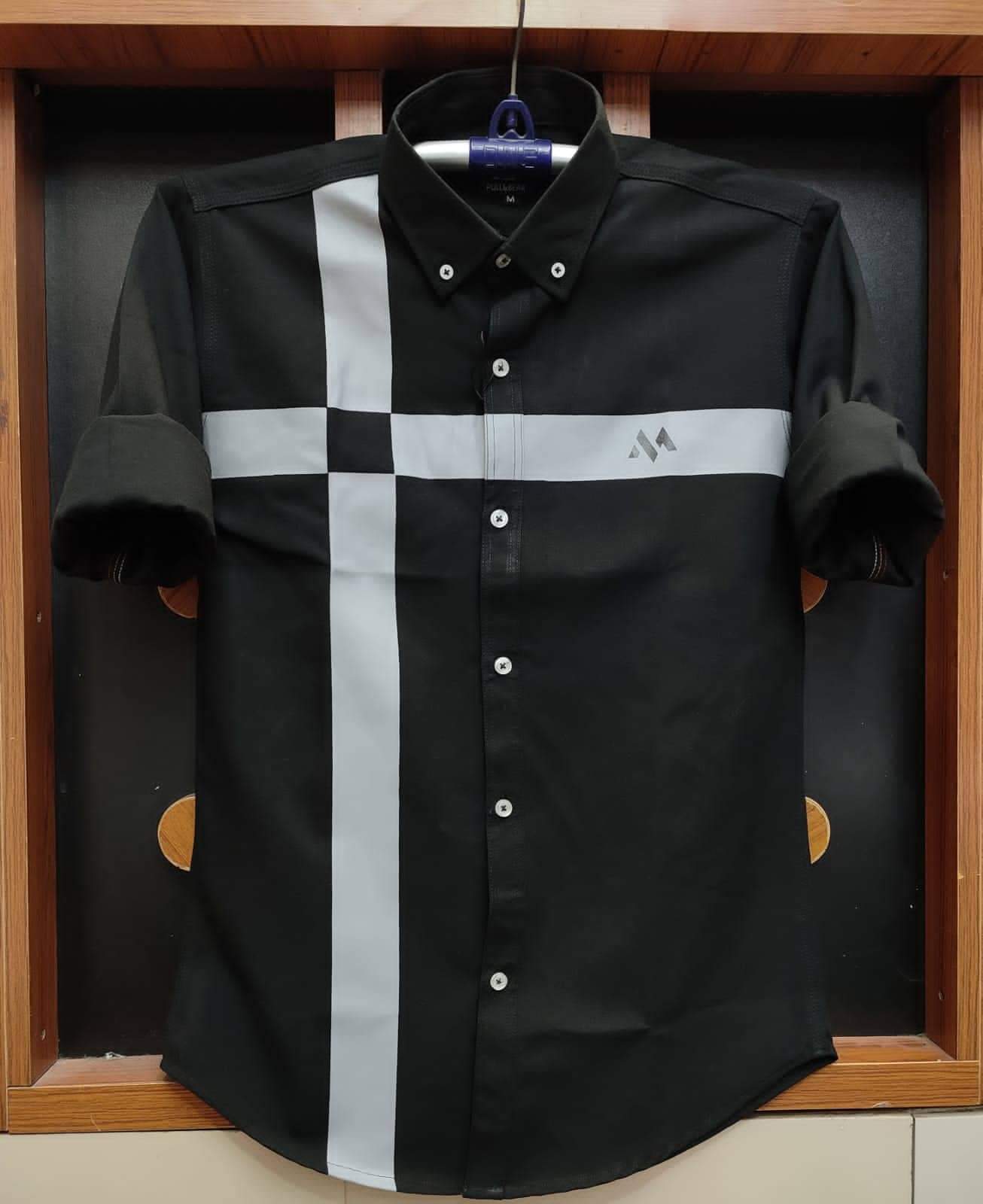 New trendy Block print shirt Black_img_1