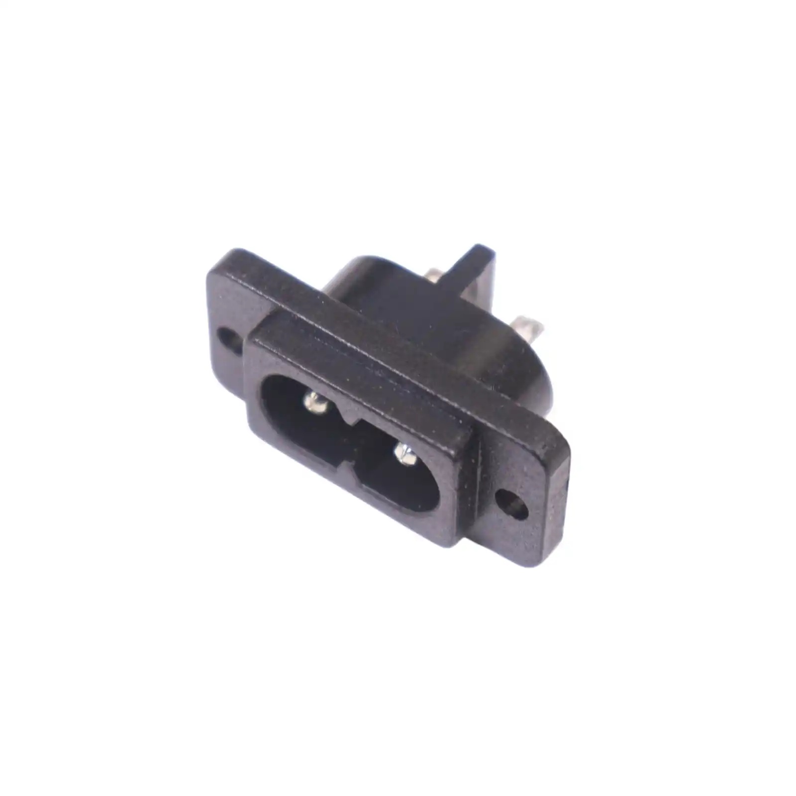 IEC320 C8 Black 2 Terminal Power Plug Inlet Socket AC 250V 2.5A Switch Socket