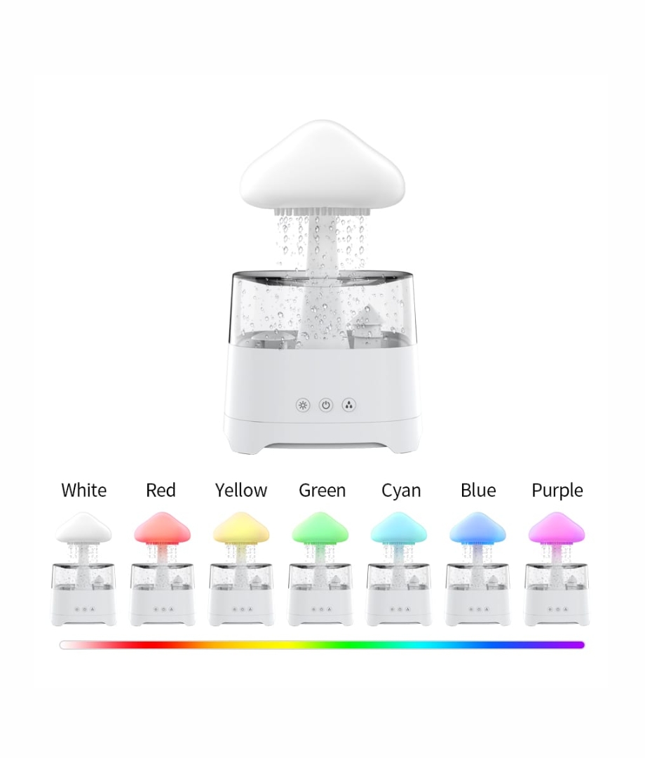 5 IN 1 Bluetooth Speaker Rain Cloud Humidifier, switchable 7 colors, 450ml capacity super quiet, intelligent anti-dry function_img_3