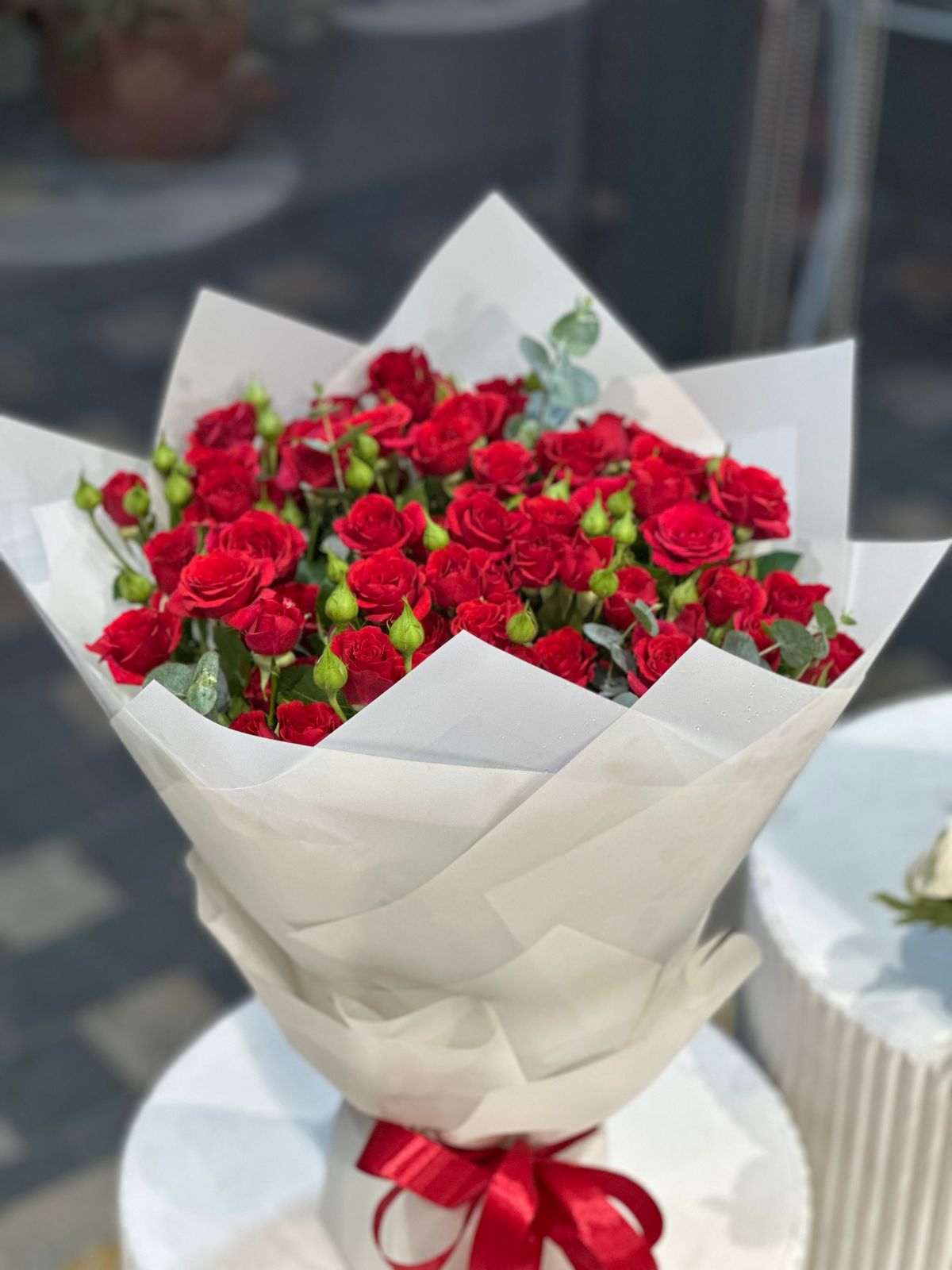Red baby roses stunning bouquet