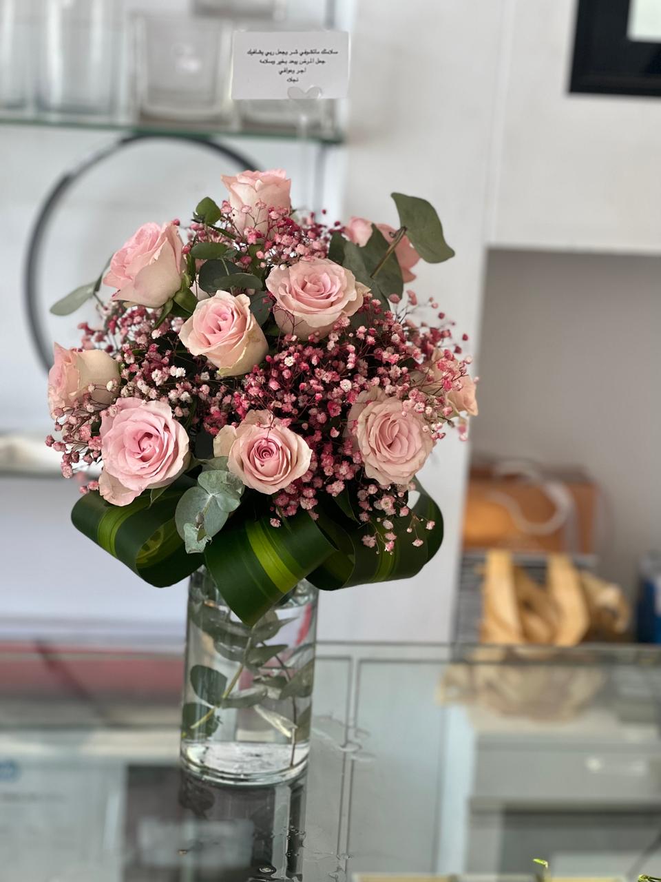 lite Pink rose mini vase