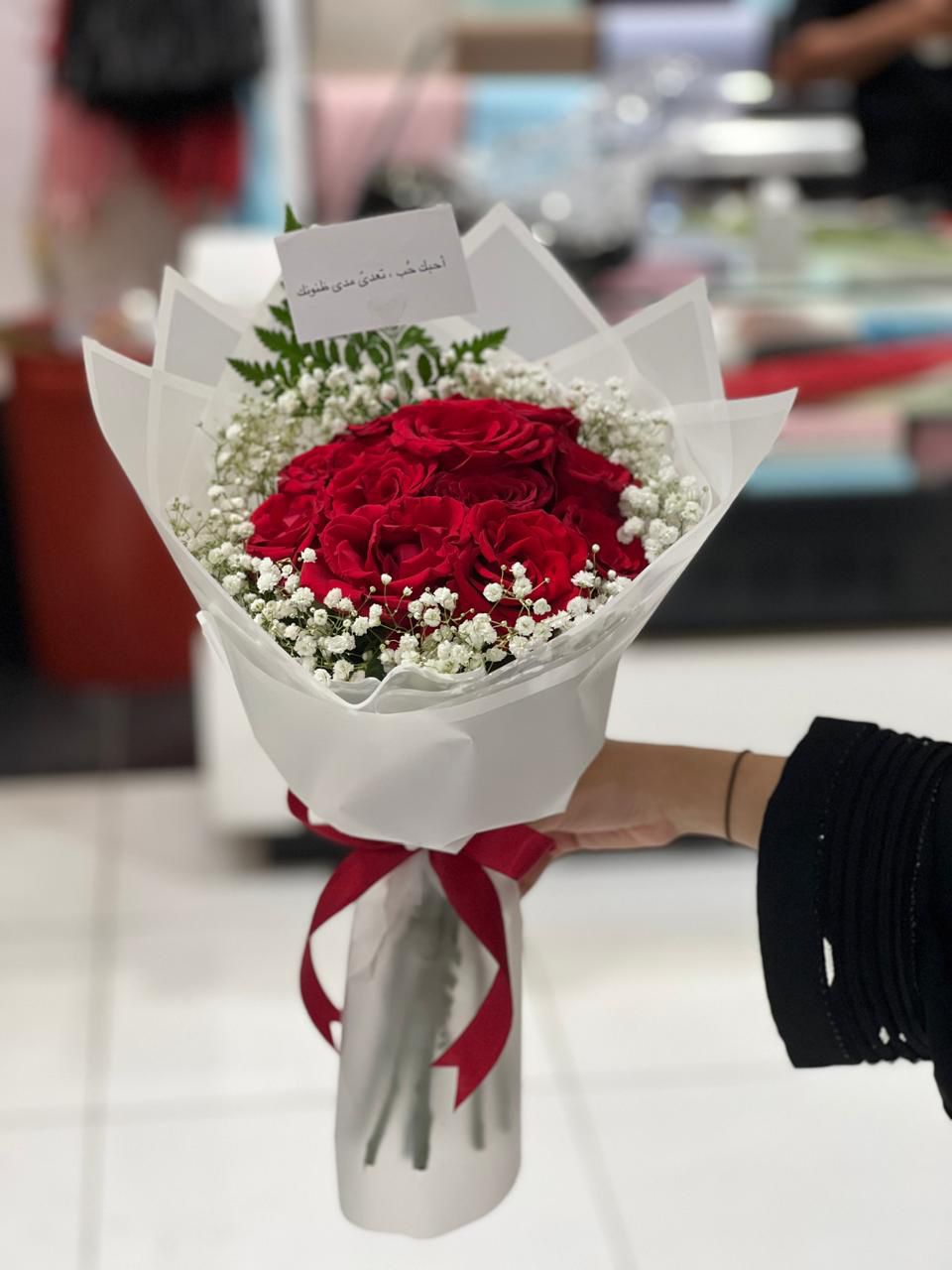 Red  roses hand bouquet