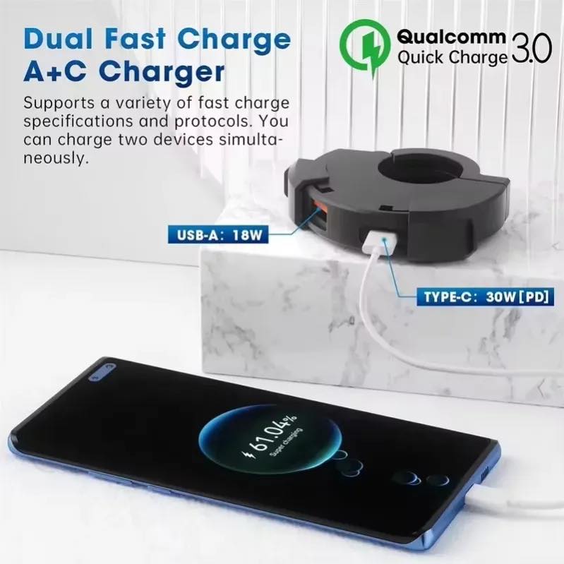 Universal Motorcycle Handlebar Phone Fast Charger_img_3