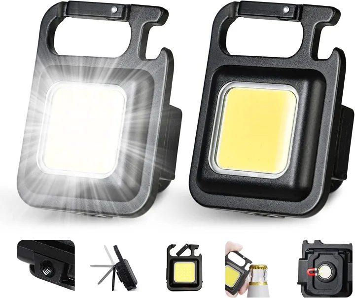 Mini COB Keychain Flashlight: USB Rechargeable, Multifunctional Portable Light for Camping & Emergencies | Price in BD_img_0