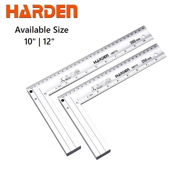 HARDEN Aluminum Try Square Matam ( 10" | 12" ), Measuring Tools, Professional Quality; 580712 | 580713_img_0