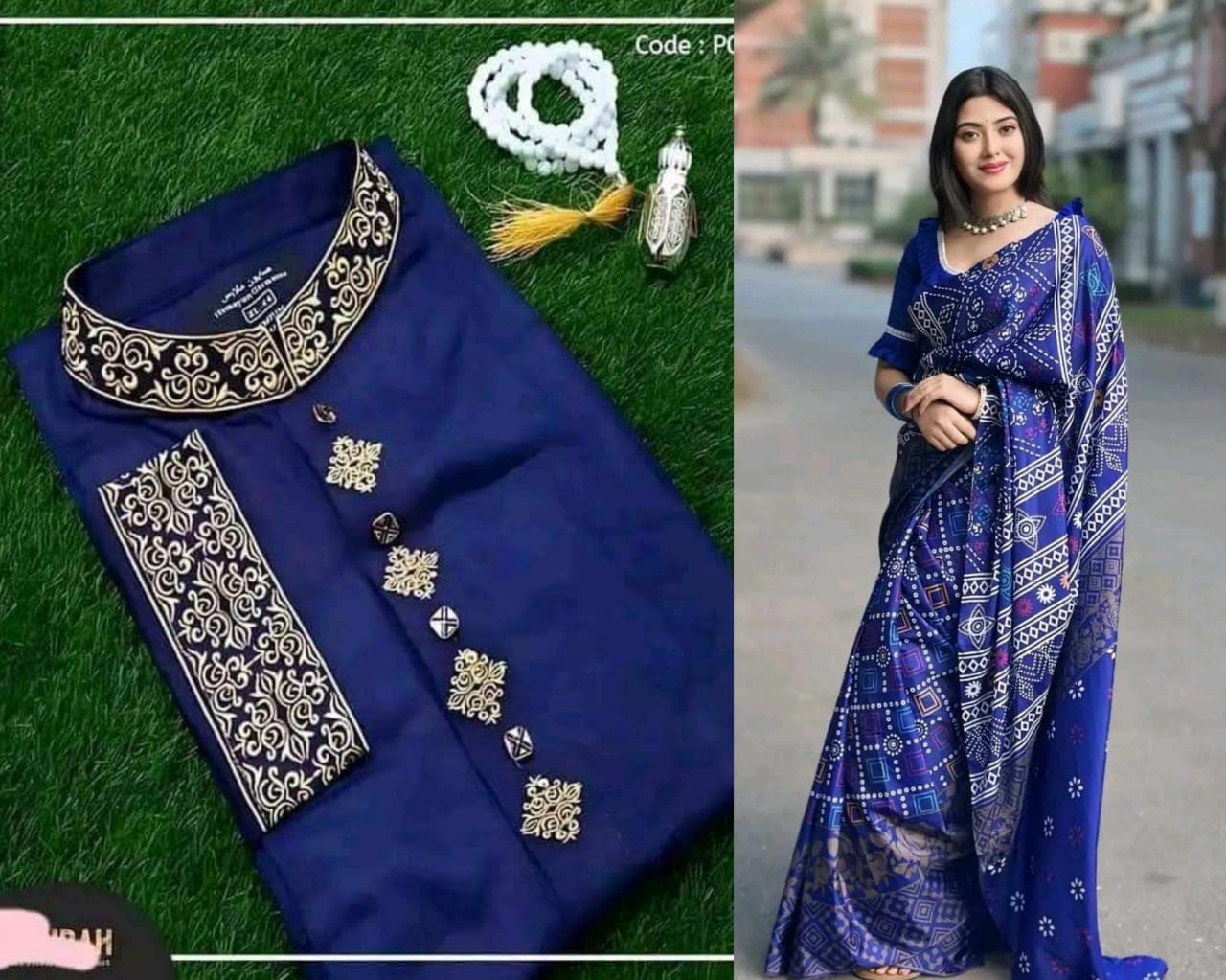 Muslin silk with embroidery work saree