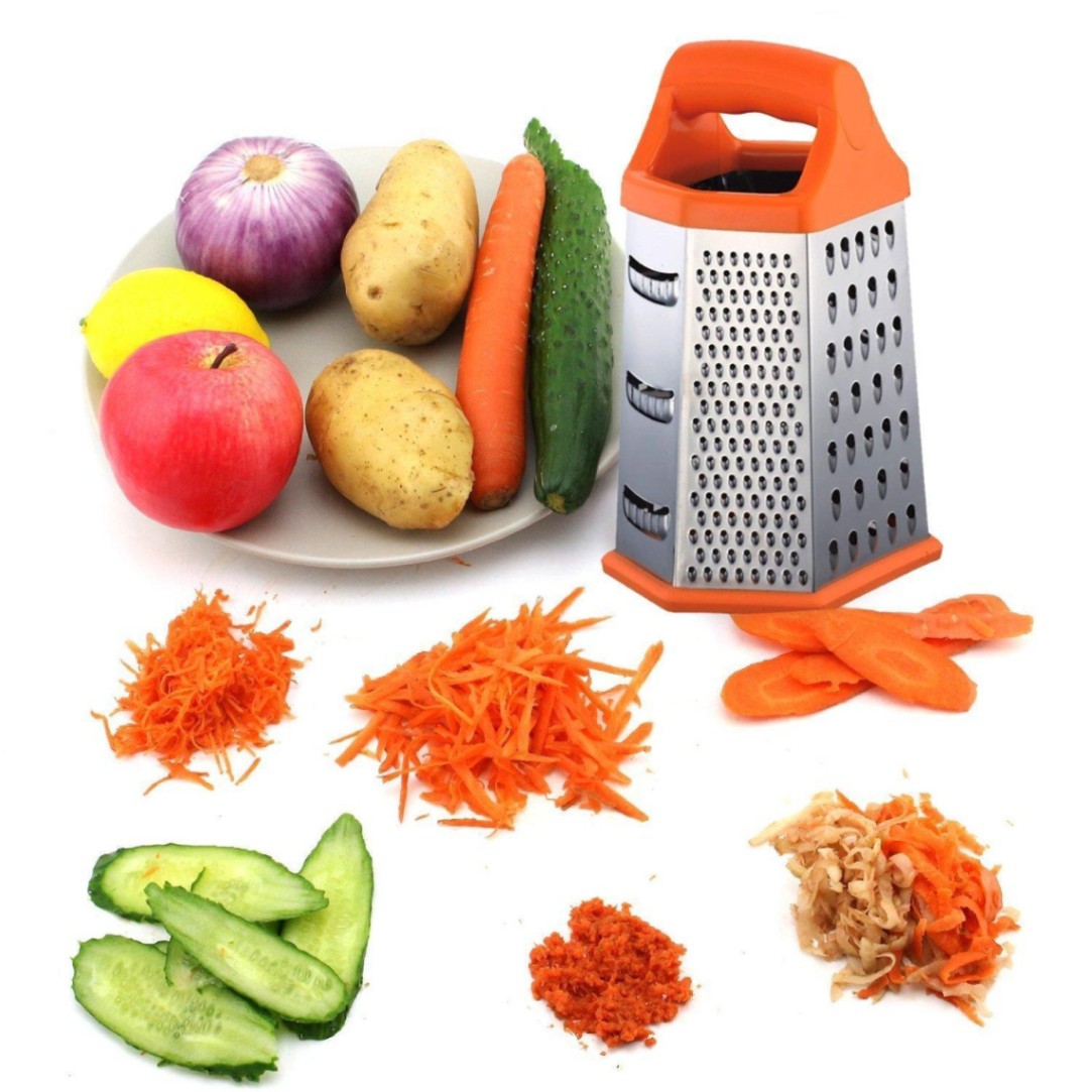 Stainless Steel Tower Grater, 6-Sided Kitchen Grater and Slicer