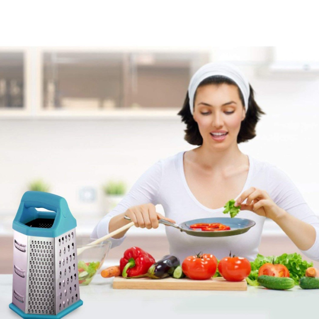 Stainless Steel Tower Grater, 6-Sided Kitchen Grater and Slicer_img_2