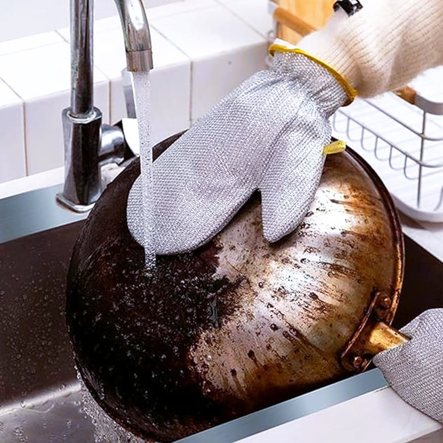1Pcs Steel Wire Dish Cleaning Gloves for Kitchen, Waterproof Kitchen Cleaning Dish washing Gloves_img_2
