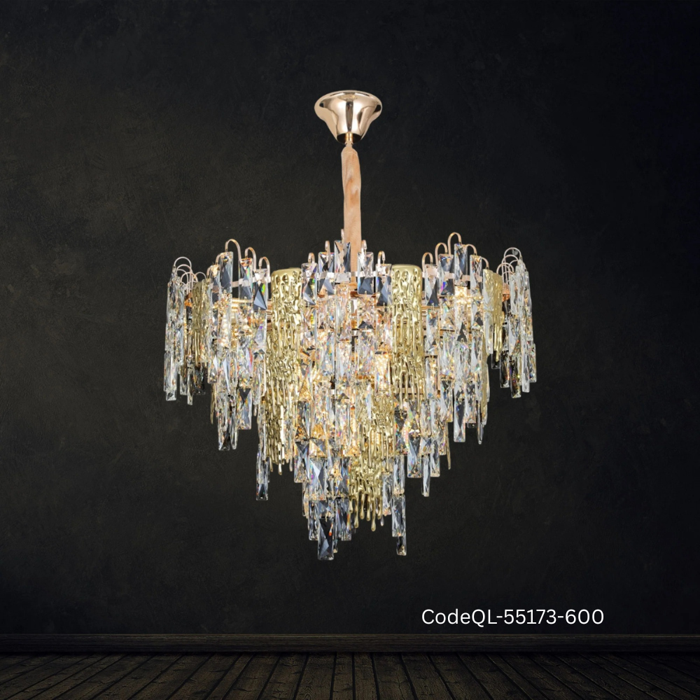 Qulik Modern Luxury Crystal Chandelier Pendent French Clear 12 Led Light (QL-55173-600)_img_0