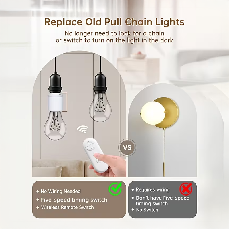 LED Lamp Holder with Wireless Remote & Timer thumbnail 3
