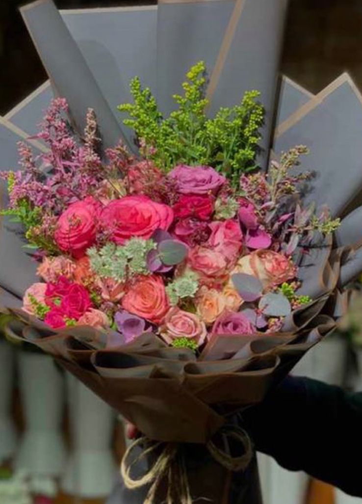 Pink mix hand bouquet