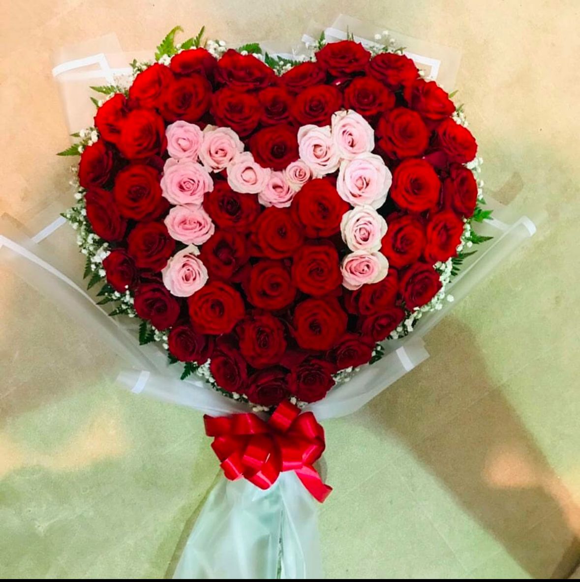 Letter in Heart  hand bouquet