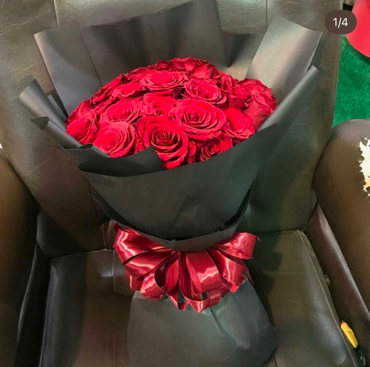 Red & black hand bouquet