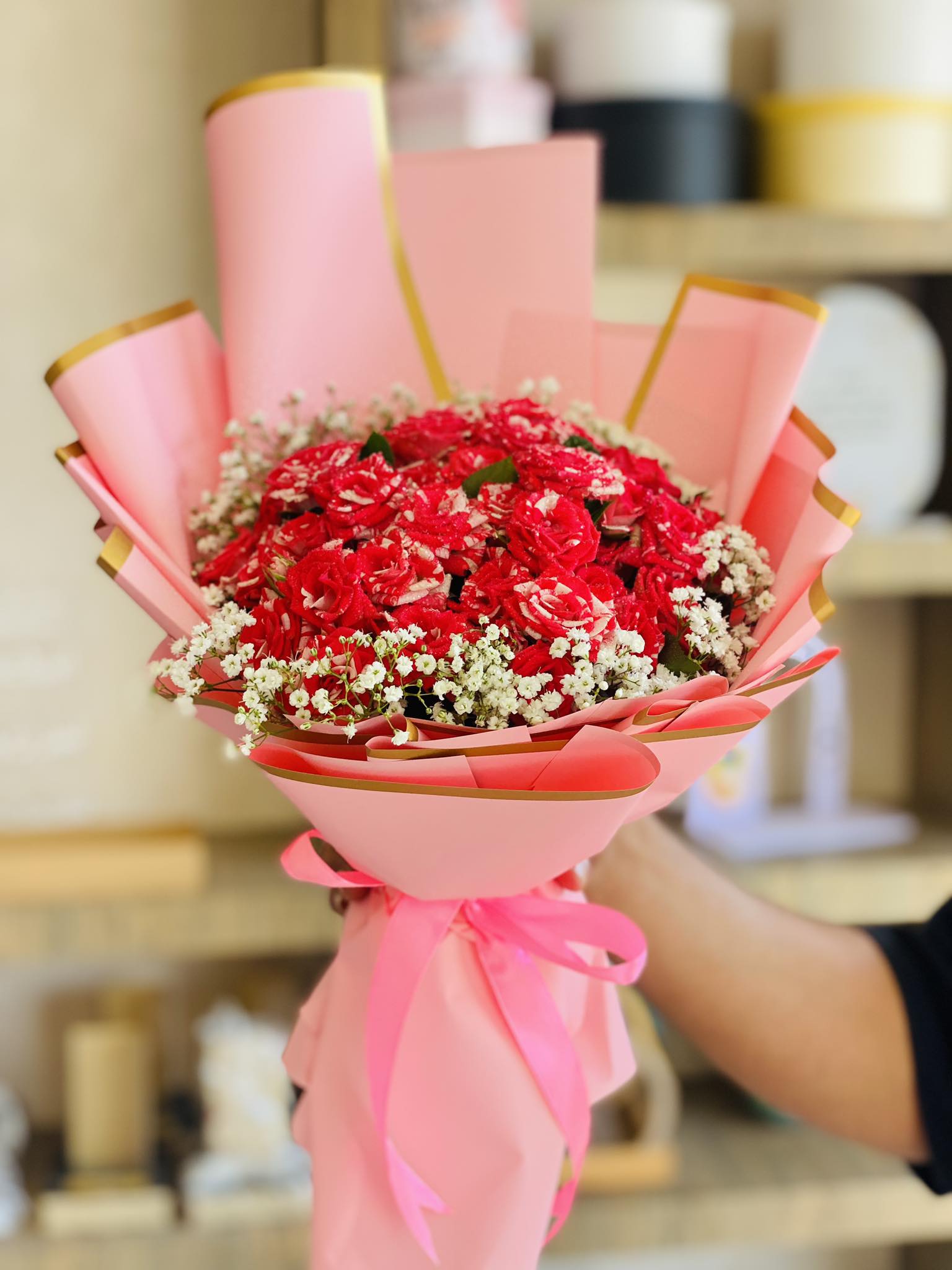 mix  colour Baby rose hand bouquet