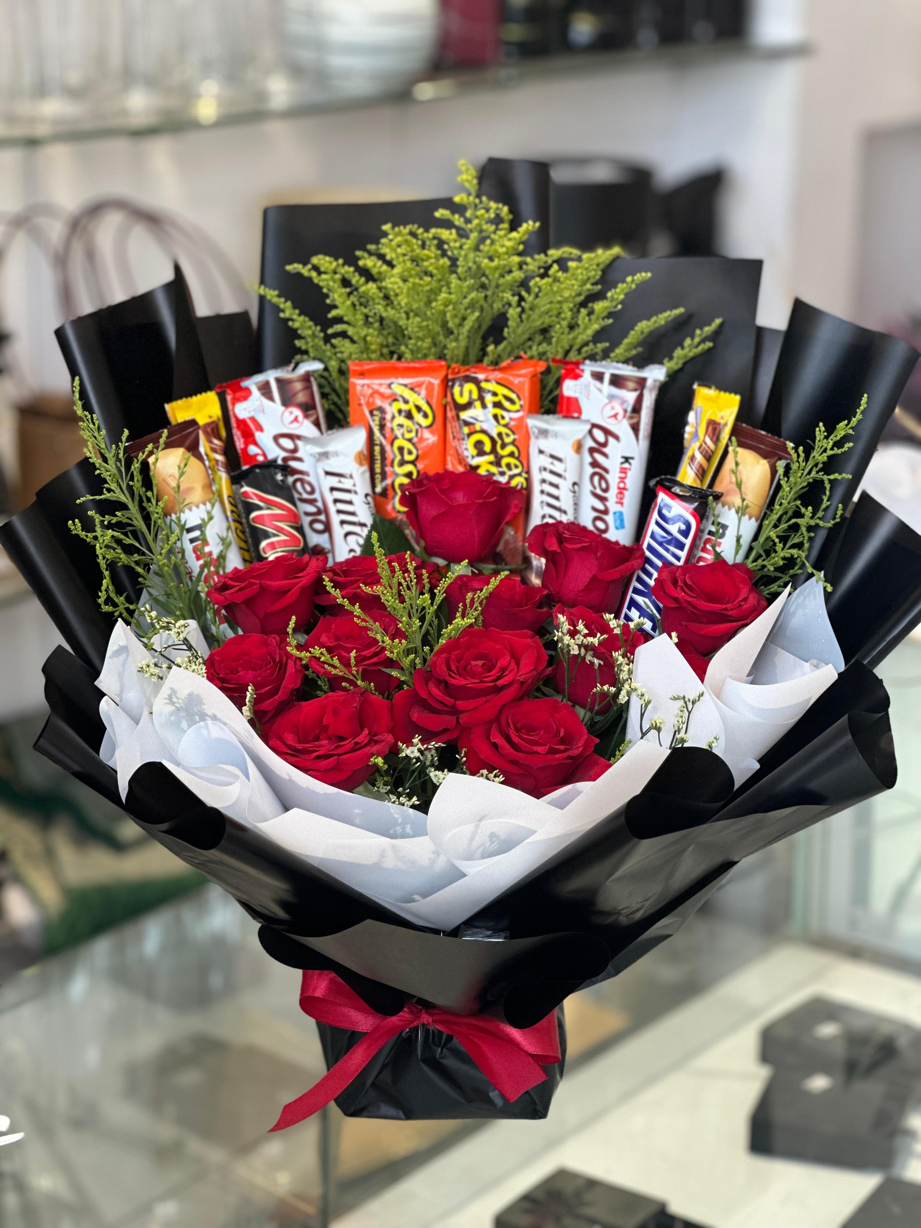 chocolate & flowers stunning bouquet