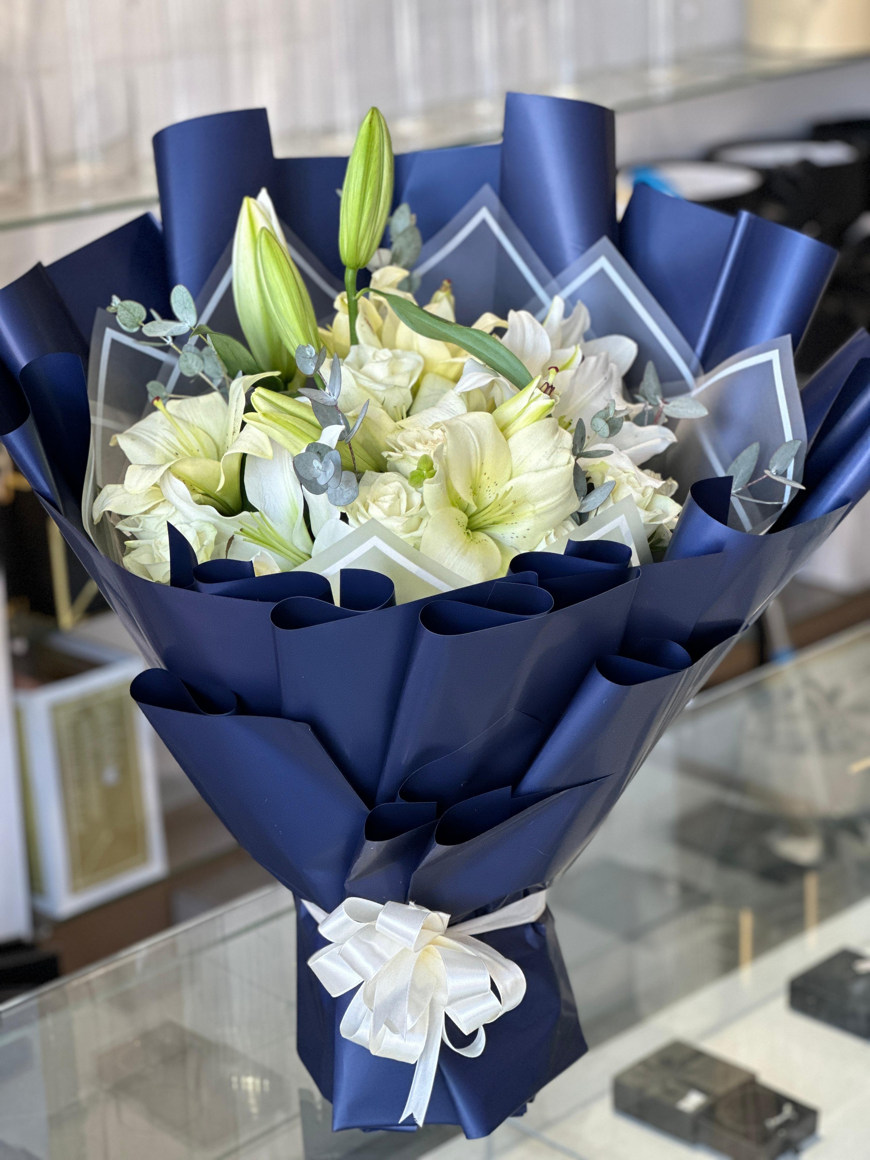 White petals stunning bouquet