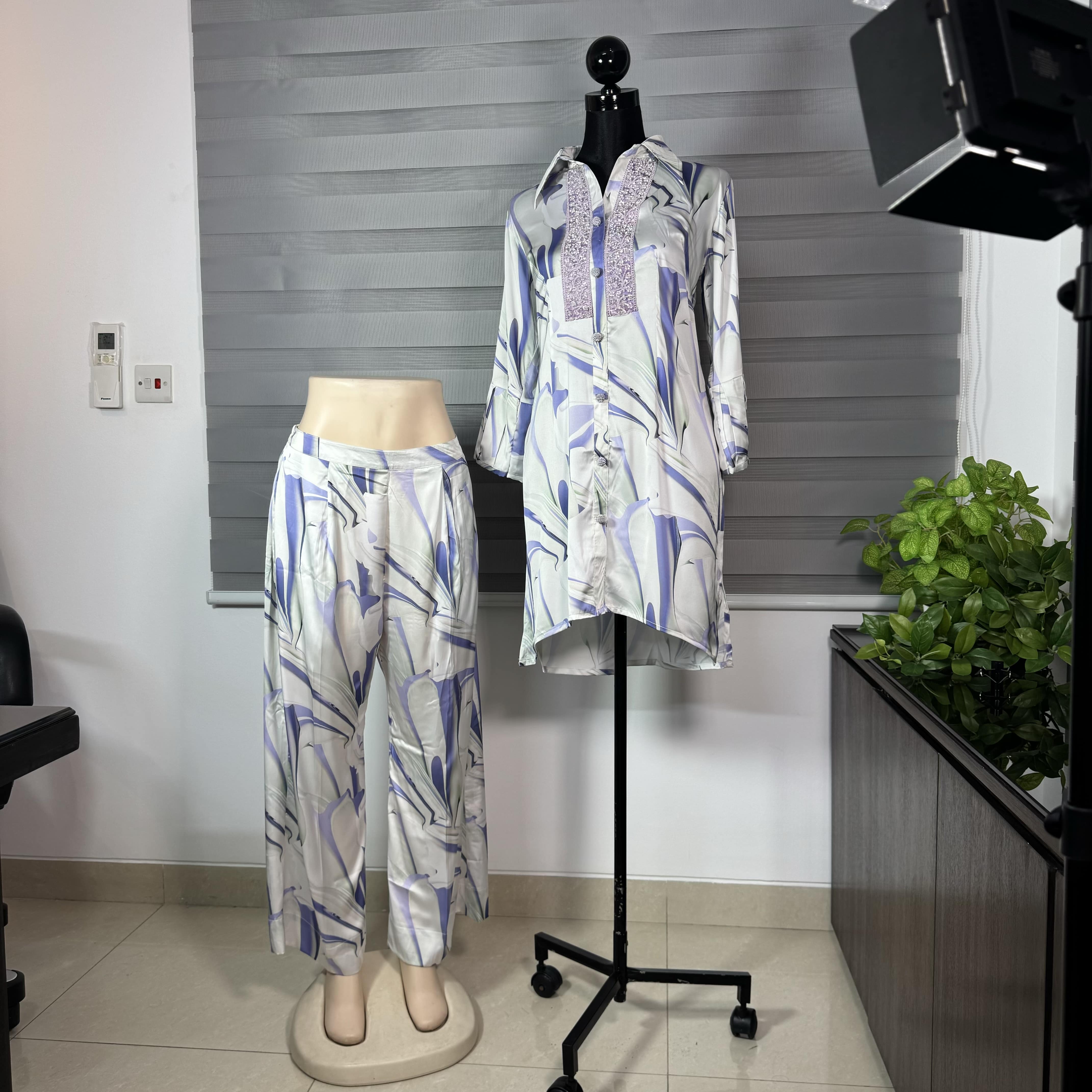Lavender Mist Abstract Printed Cord Set - Image 4