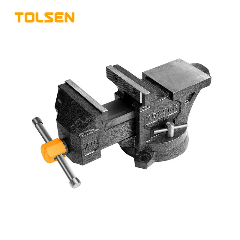 TOLSEN 10804 Bench Vice, 4" (100mm), Ultra Large Swivel Base with Anvil, Arc Anvil Design, 15KN Clamping Force | Model: 10804