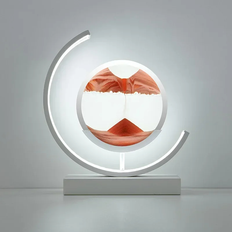 Table Lamp Quicksand Night Light 3D Hourglass Bedside Lamps_img_14