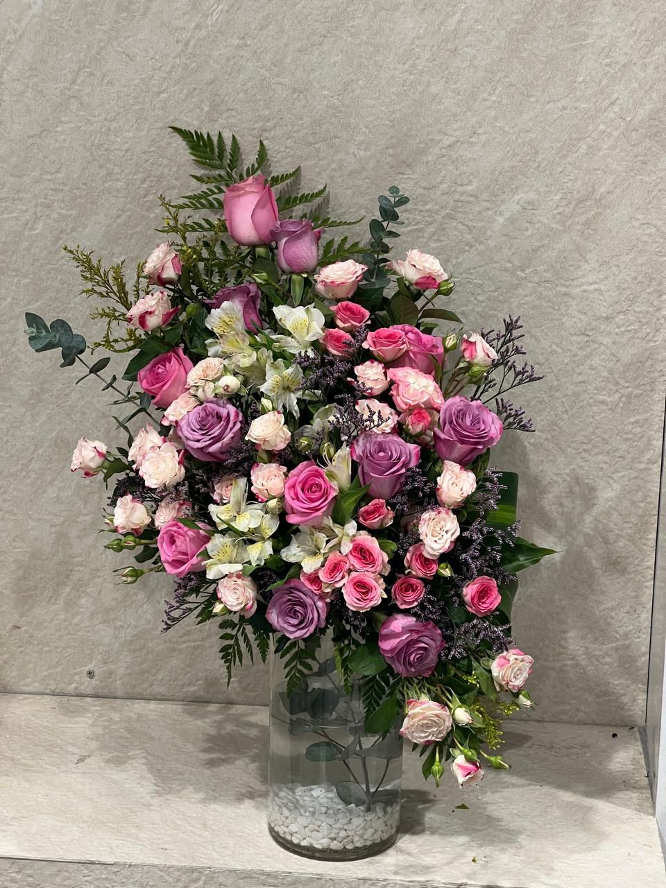 Pink  and purple mix vase
