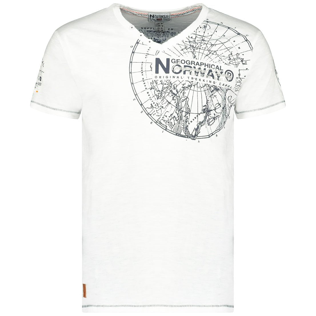 Short-sleeved V-neck T-shirt White_img_1