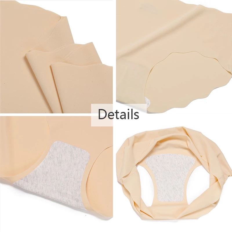 Women Ice Silk Traceless ultra-thin Wave Girls Comfortable Breathable Solid Color mid Waist Triangle Underwear  Breathable Briefs Cozy Lingerie Soft Comfortable Underpants_img_1