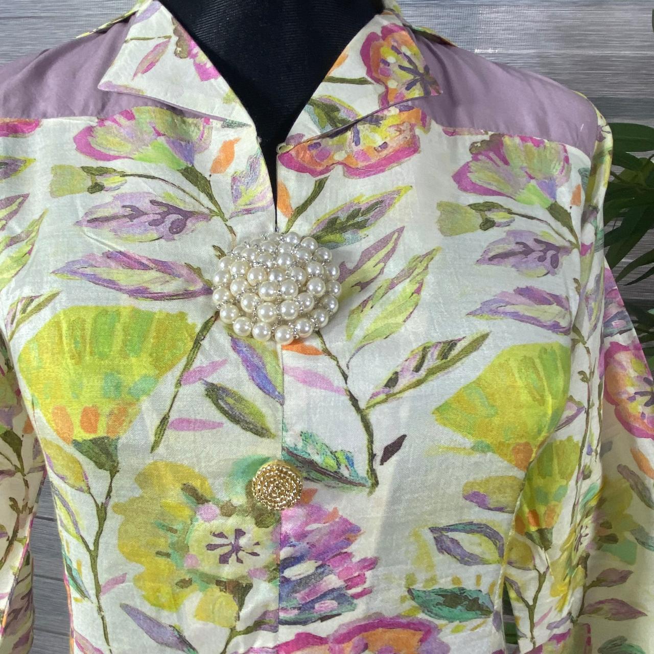 Pastel Garden Vibe Floral Long Shirt - Image 2