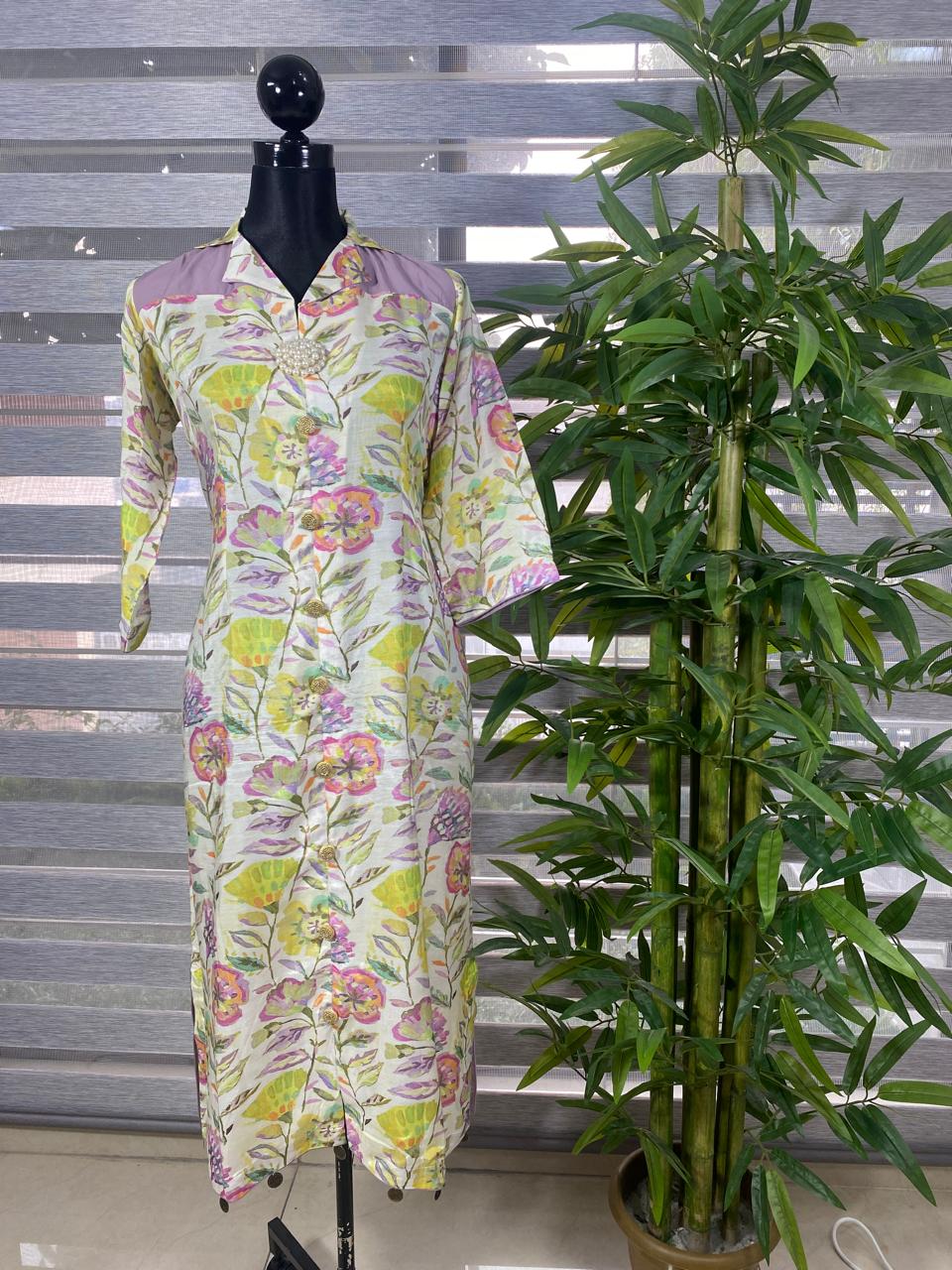 Pastel Garden Vibe Floral Long Shirt - Image 1