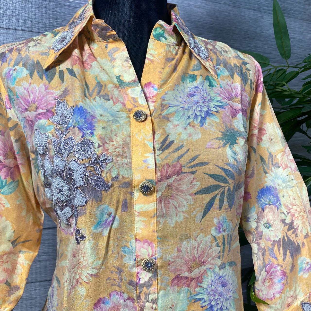 Goldenrod Floral Print Tunic Shirt - Image 2