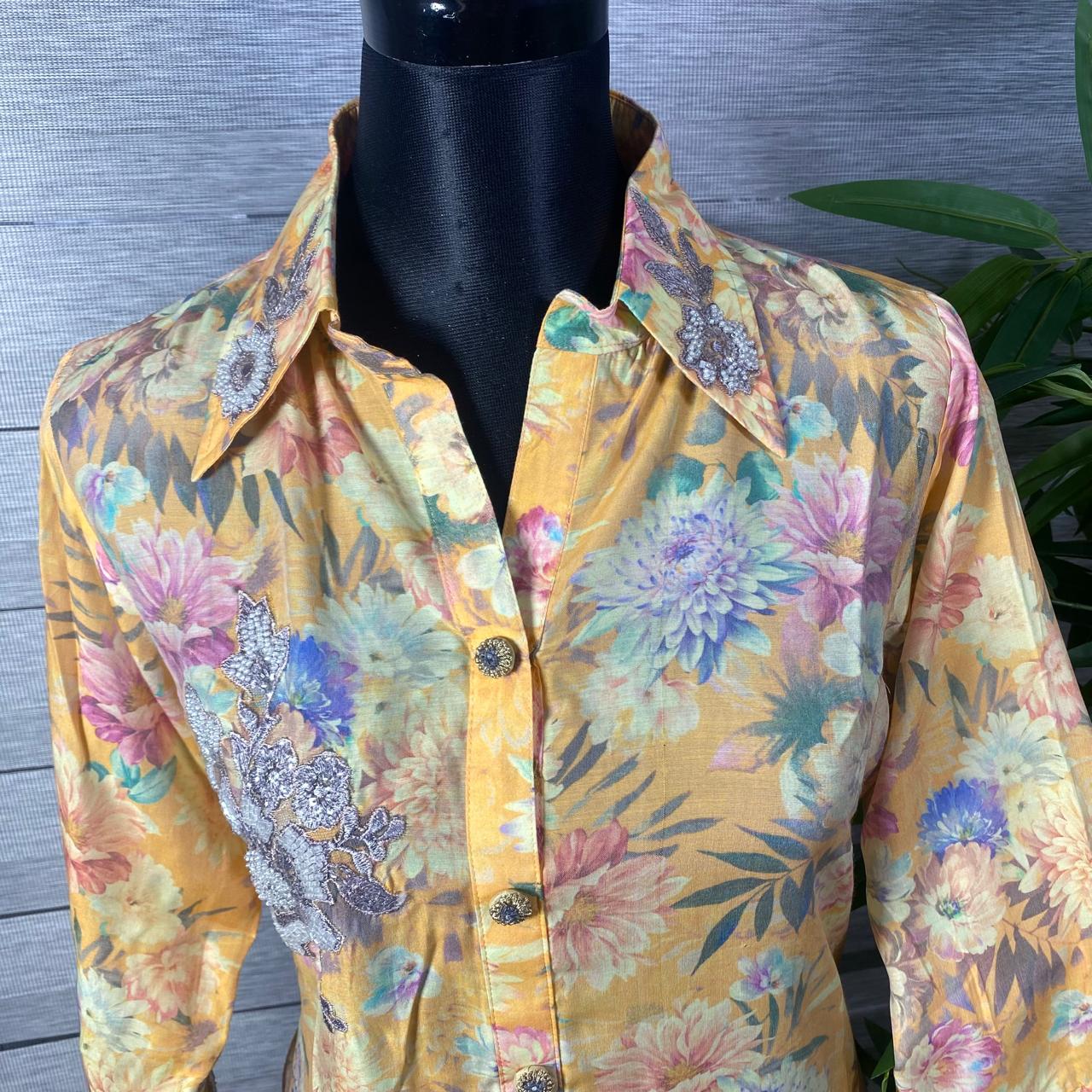 Goldenrod Floral Print Tunic Shirt - Image 3