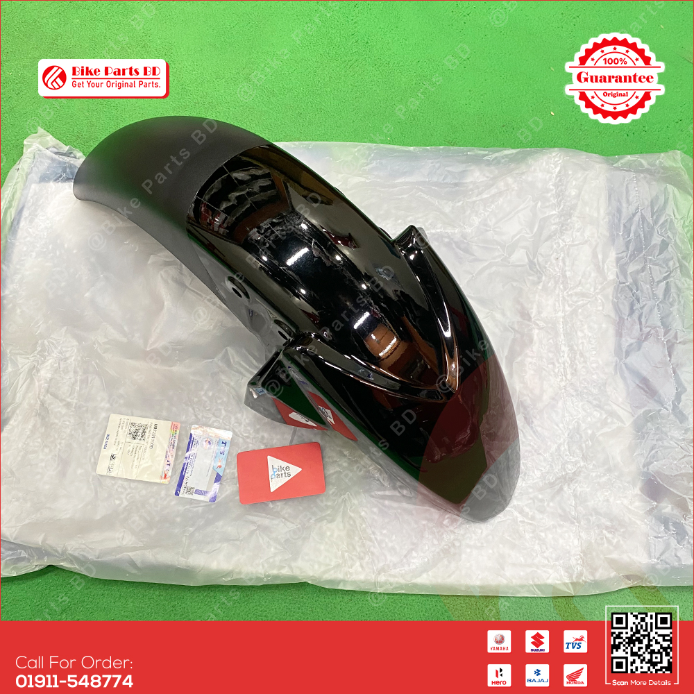 Mudguard (Glossy Black Color) for TVS RTR 2V 160cc bike.