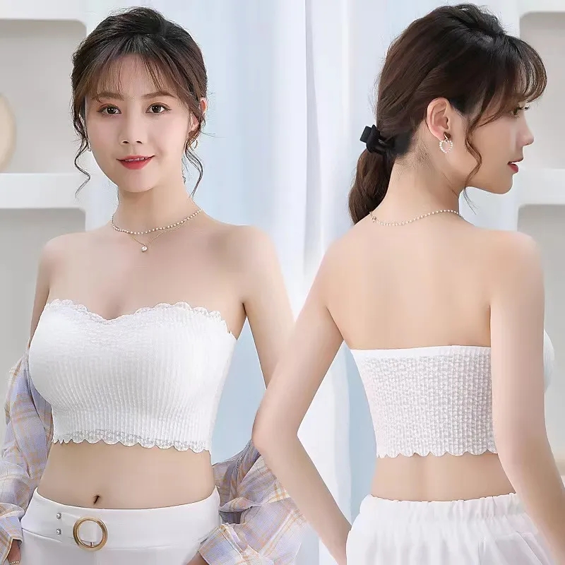 Strapless Tube Tops Women's Underwear without strap with strap Female Crop Top Invisible Strapless Bra Tops Beauty Back Anti-slip Bra_img_1