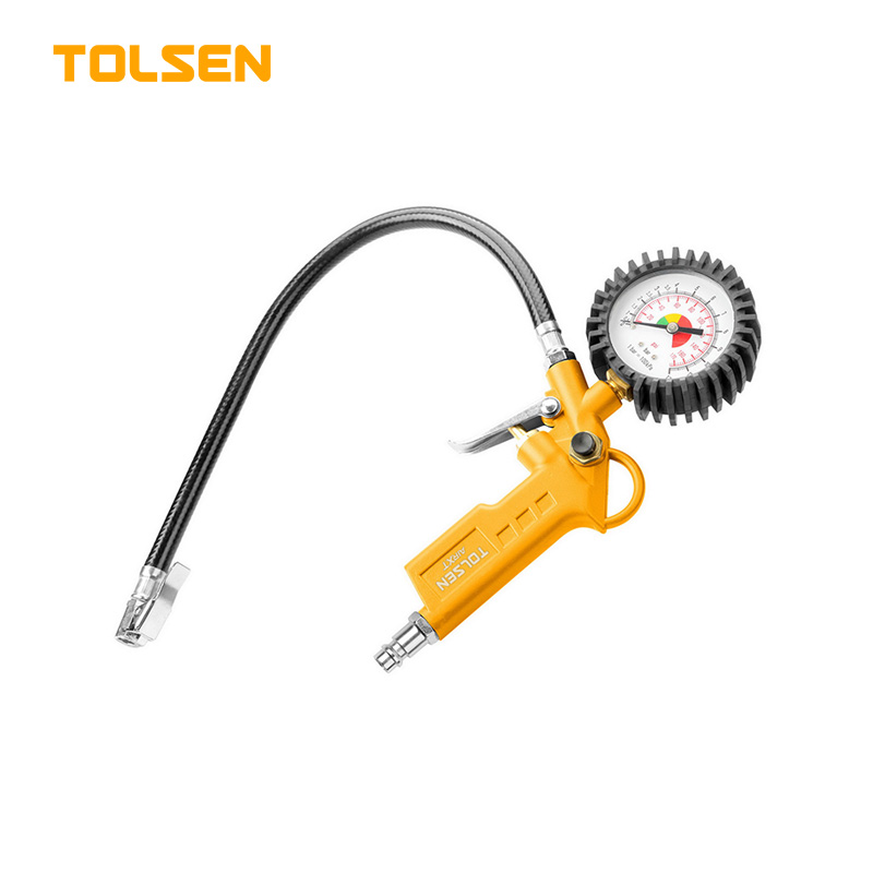 TOLSEN 73193 Air Tire Inflating Gun | Clip-On Connector | 40cm Length | Dual Scale Gauge (0-12 bar / 0-170 psi) | CE Approved | Model: 73193_img_0