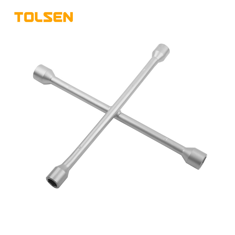 TOLSEN 15079 14" Cross Rim Wrench | 4-Way Lug Wrench | Sizes 17-19-21-23mm | Tire Repair Tool | Model: 15079_img_0