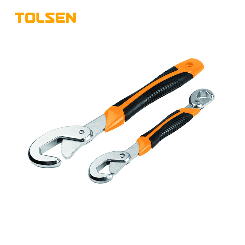 TOLSEN 15282 Universal Wrench | 2pcs Set | 9-32mm Capacity | TPR Handle | Chrome Finished | Special Tool Steel | Model: 15282_img_0