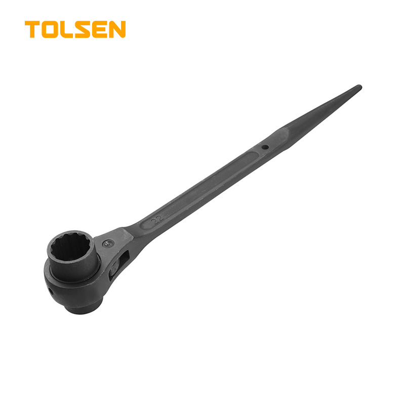 TOLSEN 15296 Scaffold Wrench, 19x22mm, Special Tool Steel, CrV 12-Point Socket, Black Finish | Model: 15296_img_1
