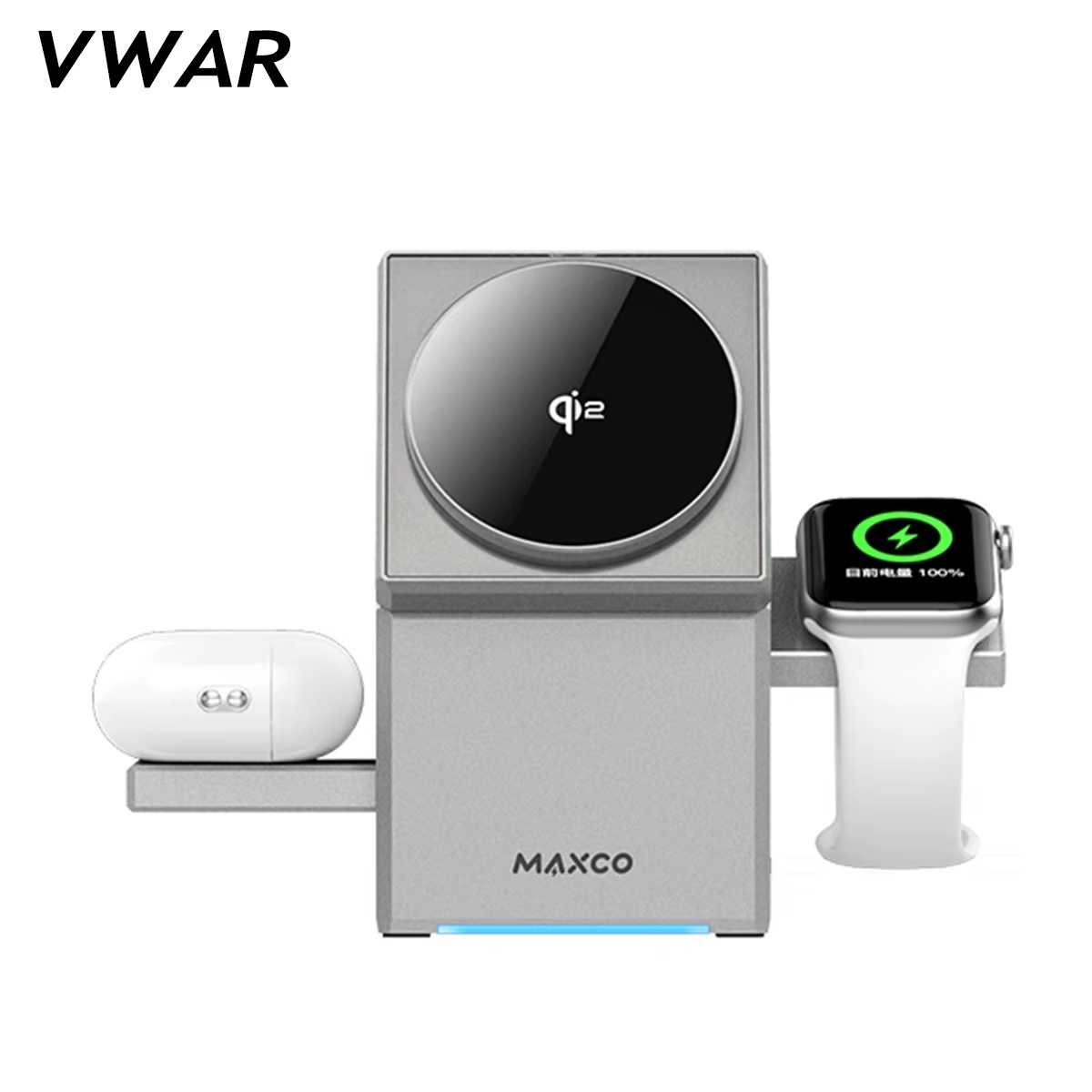 Maxco MW11 Qi2 3-in-1 MagSafe Wireless Charger – Auto-Rotating Phone Dock, 15W Fast Charging for iPhone, Apple Watch & AirPods  | Price in BD_img_2
