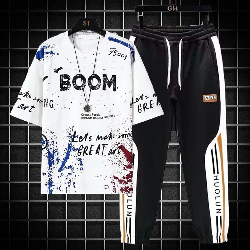 Drop Shoulder Mash T-Shirt and Trouser_img_3