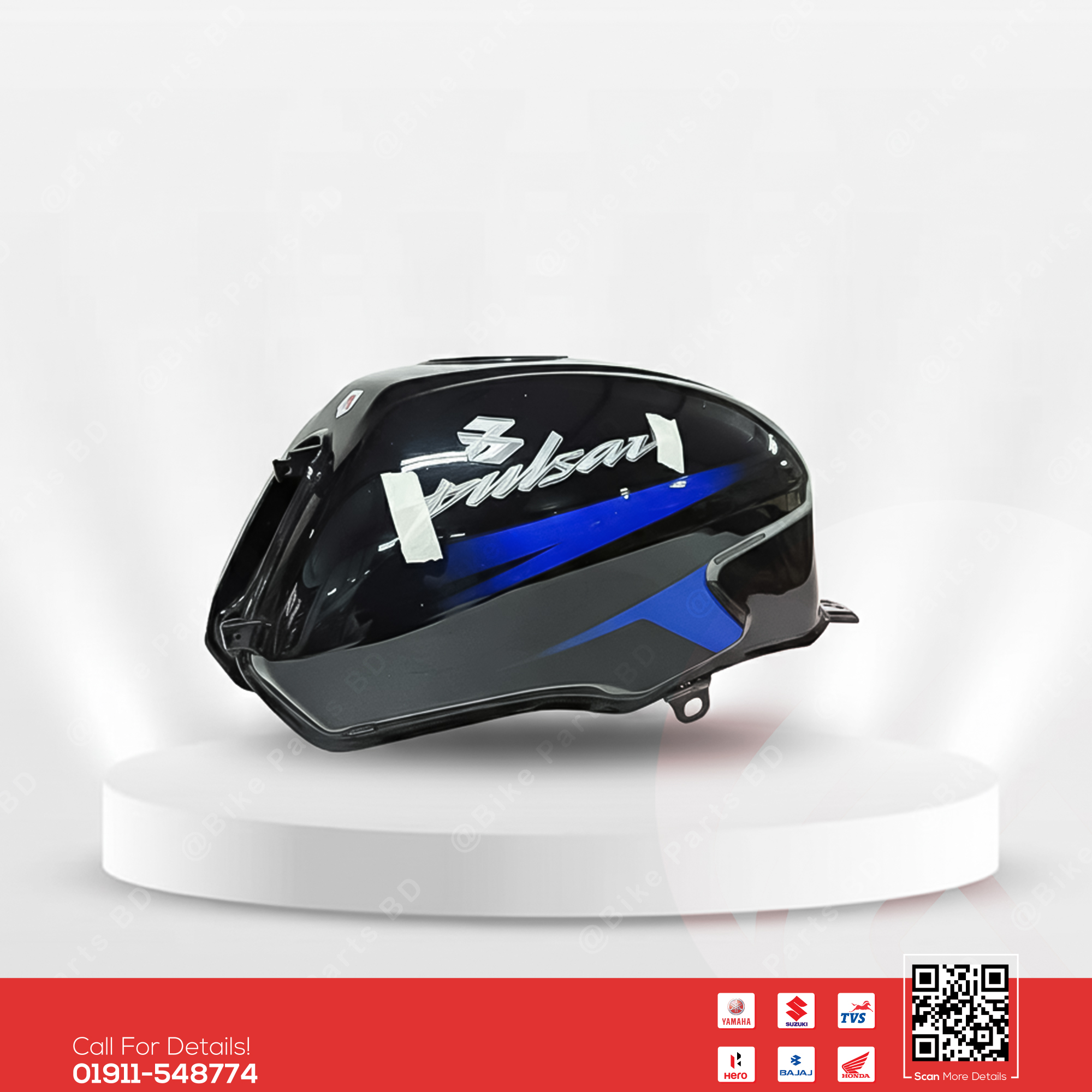 Fuel Tank for BAJAJ Pulser UG4.6 (Single Disk, Black-Blue) bike.
