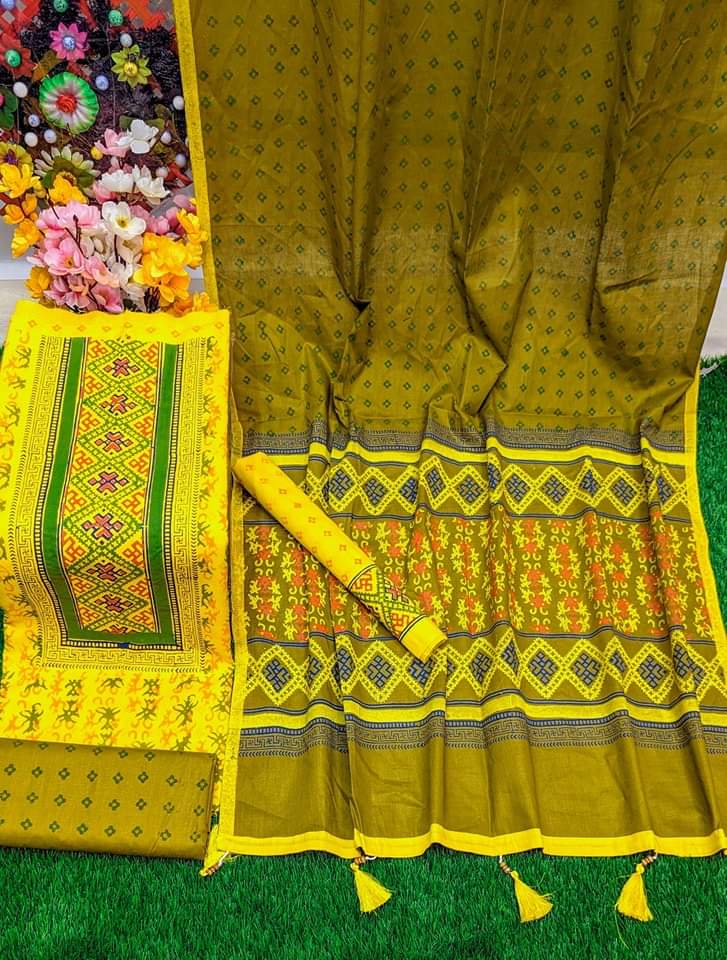 ভিআইপি ব্লক প্রিন্ট সেলাই বিহীন থ্রী পিস।_img_3