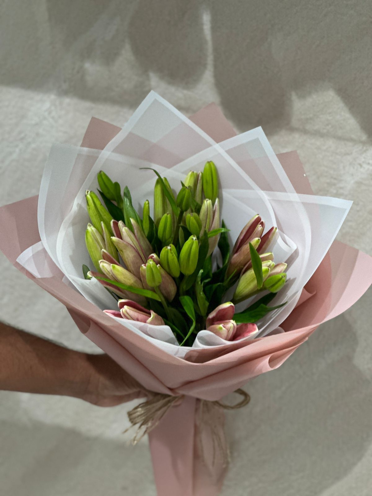 Lily pink  hand bouquet