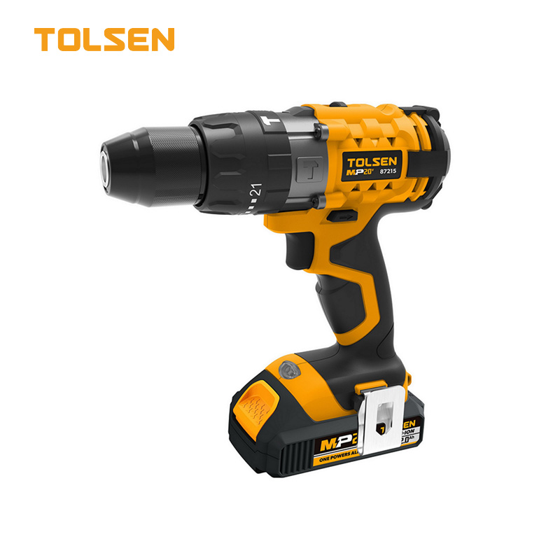 TOLSEN 87215 20V LI-ION Cordless Impact Drill / Screwdriver with Battery, Charger and 15pcs Accessories, ( Screwdriving / Drilling / Impact drilling ); Model 87215_img_0