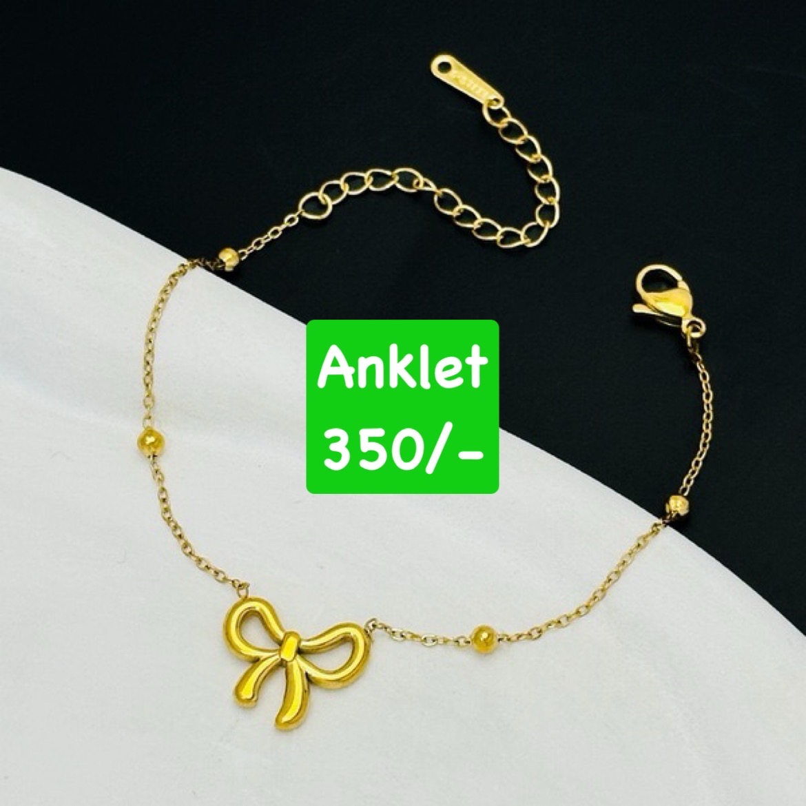 High quality bow design gold plated anklet_img_2